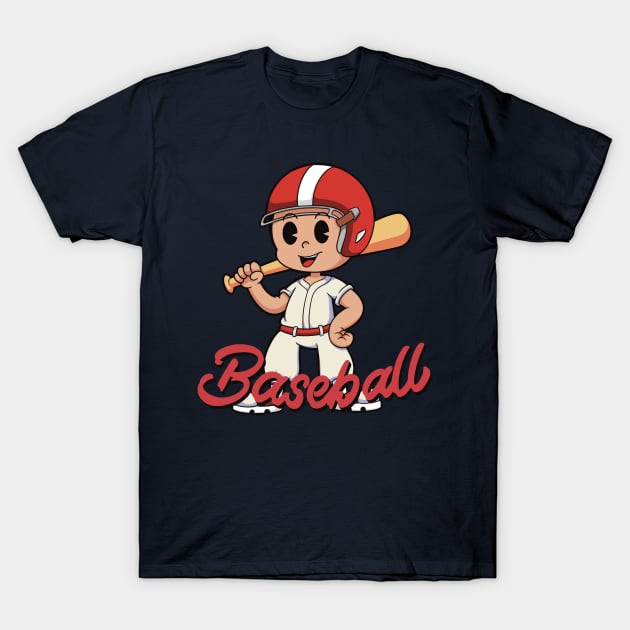Cute Baseball Boy for Kids T-Shirt by Mapin_
